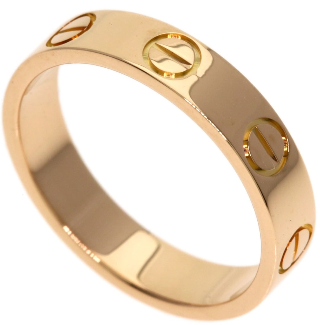 Pink Gold Cartier K18 Mini Love Ring: Pink Gold Cartier K18 Mini Love Ring K18 Pink Gold Cartier Mini Love Ring - A stunning gold ring featuring the iconic Cartier design, crafted from 18k pink gold with a ring size of 3.75(US). This