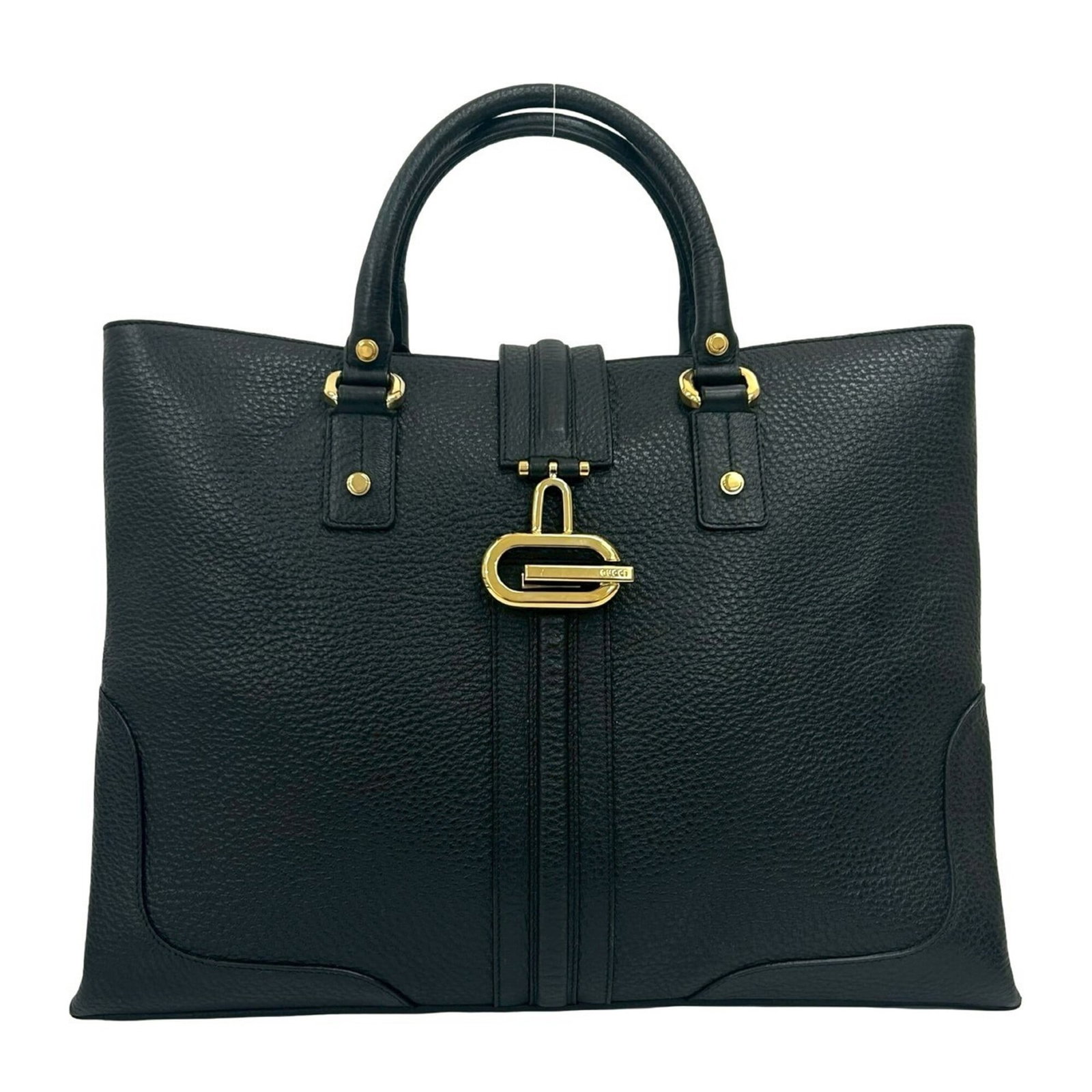 Tote Handbag Leather Gucci Bag: Tote Handbag Leather Gucci Bag Black leather Gucci tote bag with classic design, measuring 30.5cm x 41cm x 14cm. This stylish bag features high-quality leather construction and a timeless silhouette.