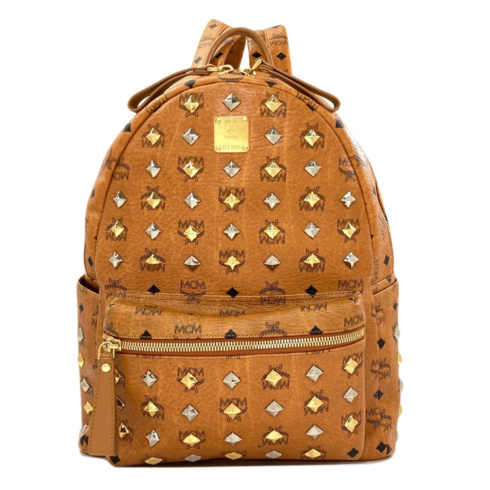 PVC Backpack Mcm: PVC Backpack Mcm Made from durable PVC, this MCM backpack boasts a sturdy 40cm x 33cm x 16cm design that's perfect for everyday carry. The brown color and sleek shape make it a stylish addition to