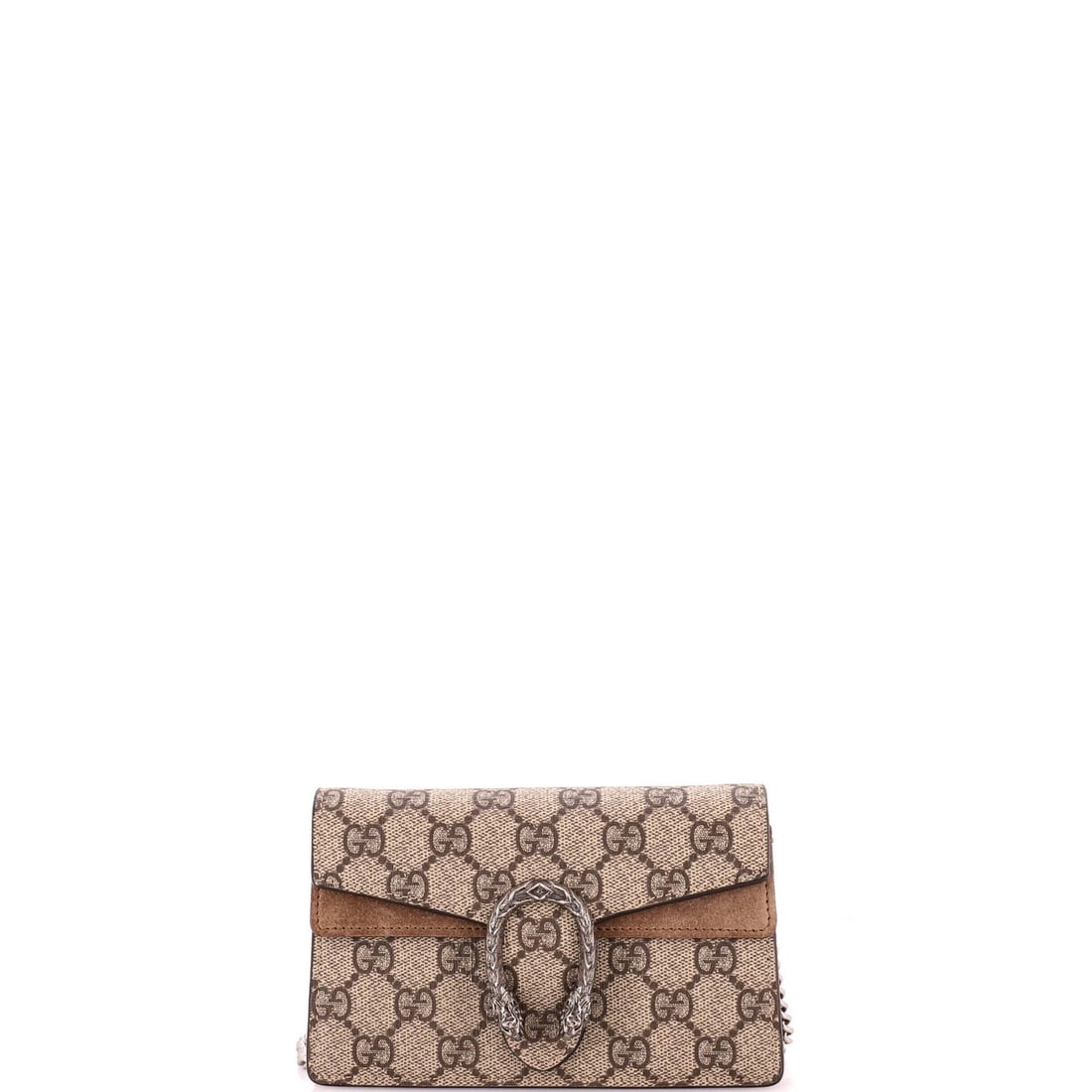 Coated Canvas GG Dionysus Super Mini Gucci Bag: Coated Canvas GG Dionysus Super Mini Gucci Bag Coated Canvas GG Dionysus Super Mini Gucci Bag features a unique combination of canvas coated suede exterior and neutral microfiber interior. The bag's b
