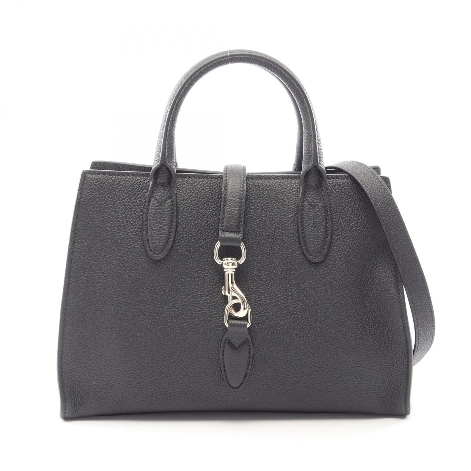 Tote Handbag Leather Gucci Bag: Tote Handbag Leather Gucci Bag Black leather Gucci tote bag with a classic design, measuring 22cm x 31cm x 10cm. The bag's sleek black leather exterior features a timeless style, while its sturdy dime