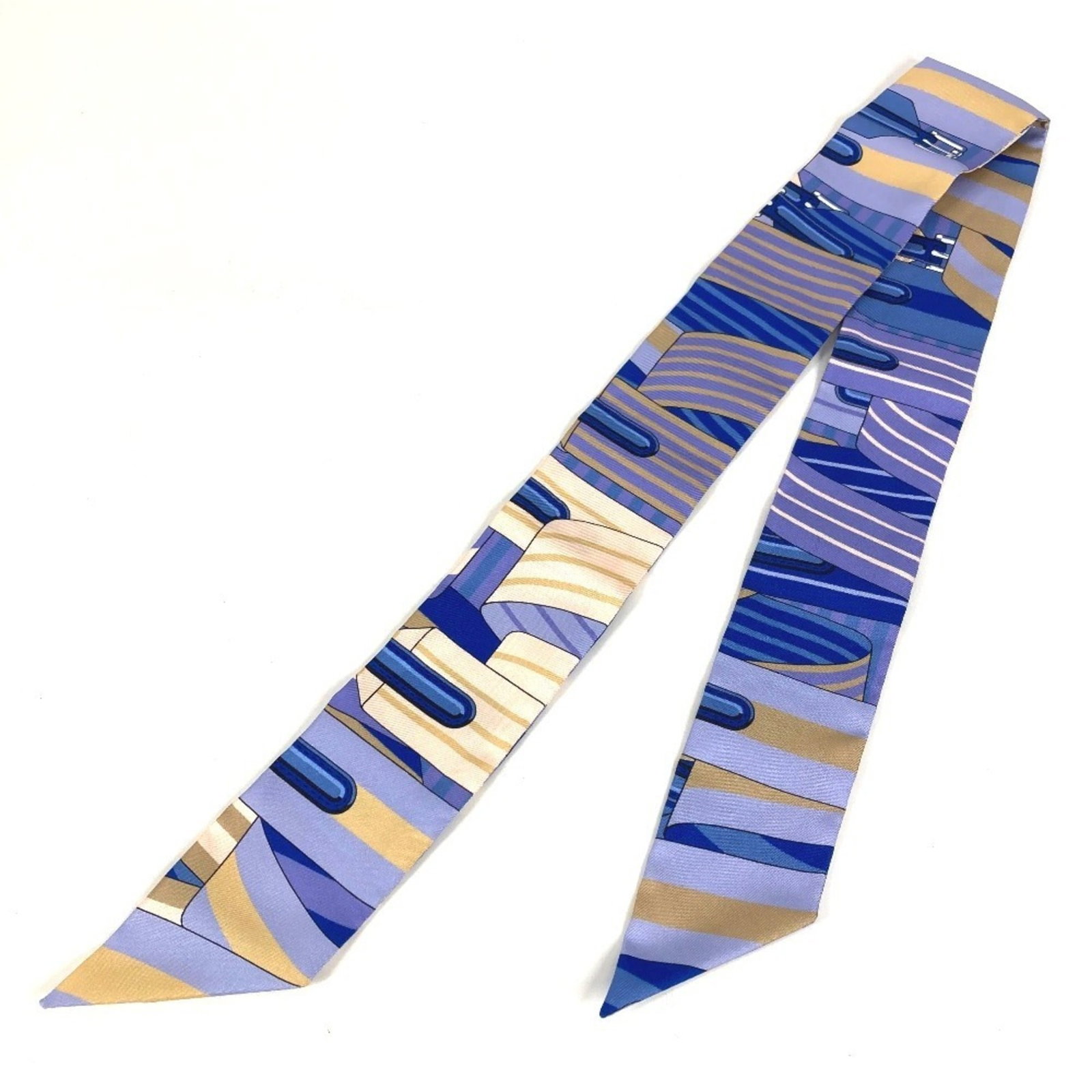Silk Hermes Scarf: Silk Hermes Scarf Silk from France, this 5cm x 86cm blue scarf is made from high-quality silk material. The iconic design of the Hermes scarf is instantly recognizable, with its classic style and time