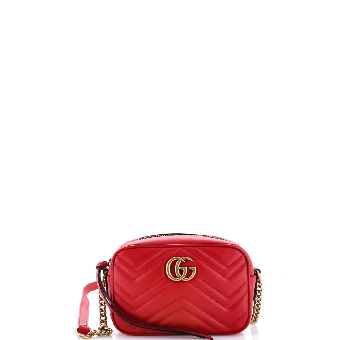 Matelasse Leather Mini Bag Shoulder Marmont Gucci: Matelasse Leather Mini Bag Shoulder Marmont Gucci Red Matelasse Leather Mini Bag with GG Marmont Shoulder Strap, 24" Handle Drop and 23" Strap Drop, Minor Scuffs and Creases Throughout. This mini cros