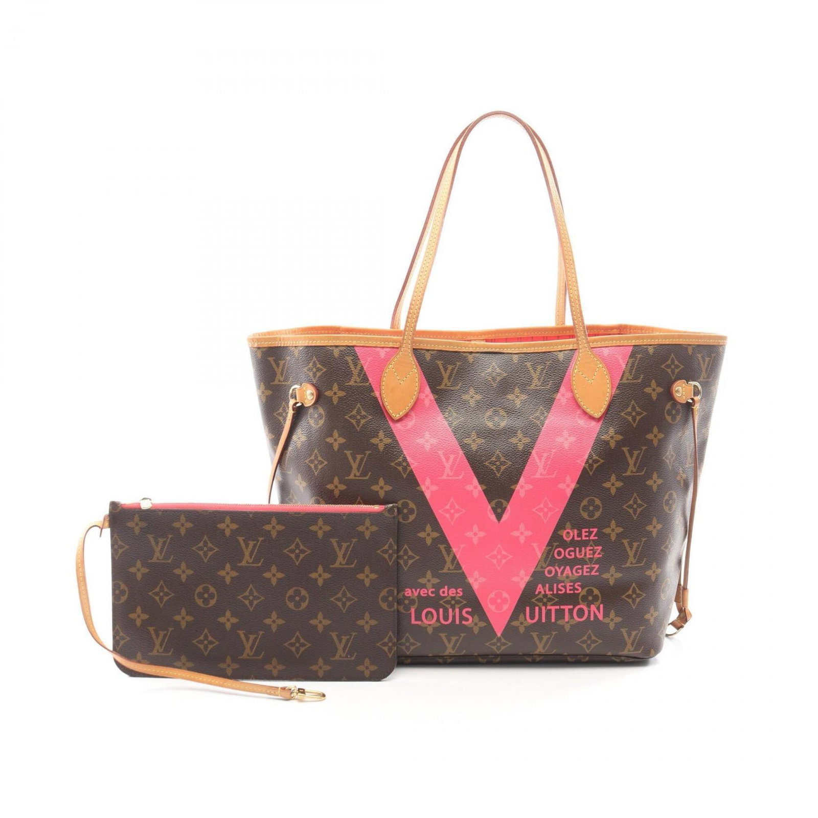 Monogram Leather Tote Bag Louis Vuitton: Monogram Leather Tote Bag Louis Vuitton Monogram Leather Tote Bag Louis Vuitton, a stylish and timeless piece, boasts the iconic Monogram pattern in a rich brown, Grenade, and Pink color combination. 