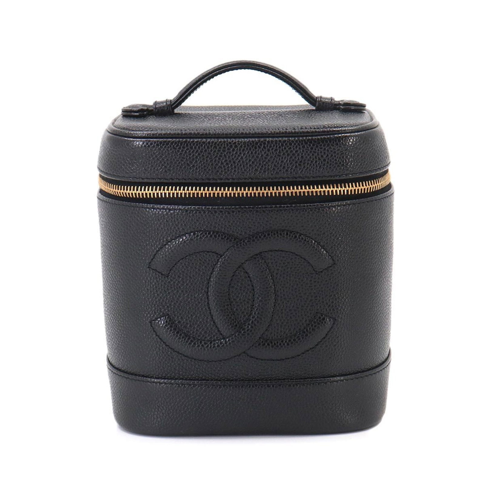 Vanity Bag Chanel Handbag Grained Calfskin: Vanity Bag Chanel Handbag Grained Calfskin Black Grained Calfskin Chanel Handbag with Classic Design. This Vanity Bag features a timeless design and premium materials, with a structured shape and