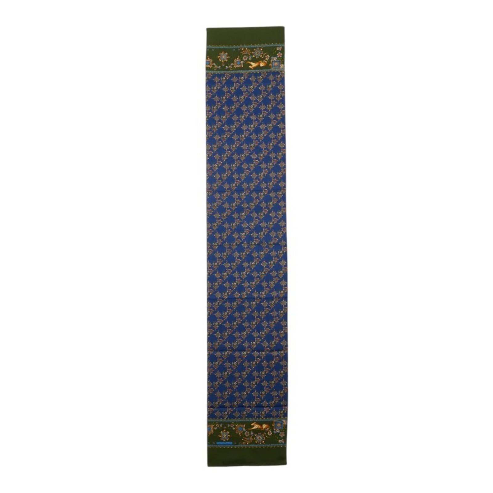 Ferragamo Silk Scarf Salvatore: Ferragamo Silk Scarf Salvatore The Salvatore Ferragamo Silk Scarf is a stunning piece of fashion art, boasting a vibrant blue, green, and multi-color design. Made from luxurious silk, this 1.75m x 32c