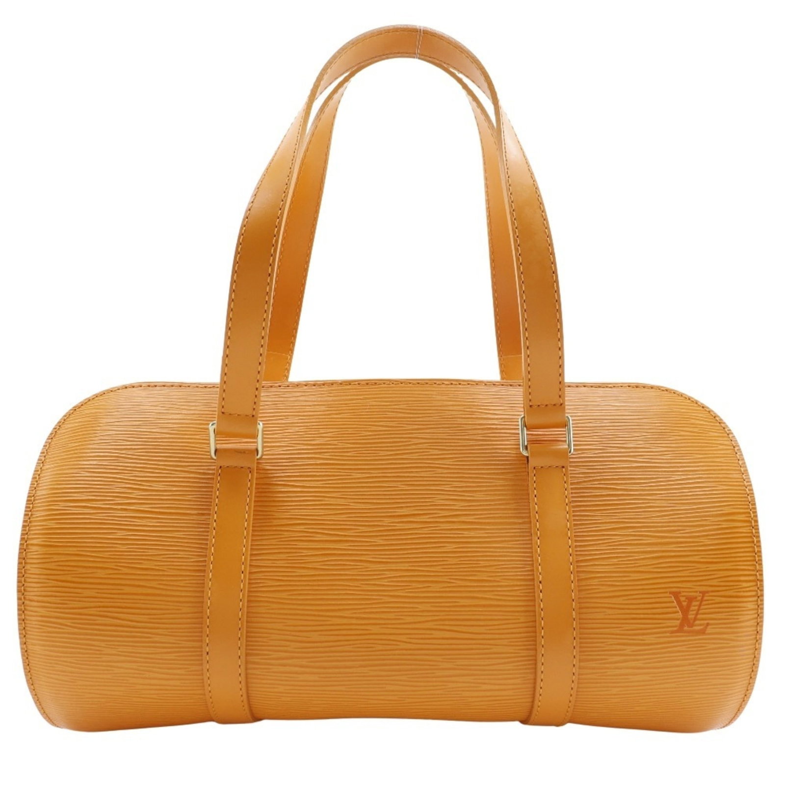 Epi Leather Louis Vuitton Handbag: Epi Leather Louis Vuitton Handbag Epi Leather Louis Vuitton Handbag - A vibrant orange M5222H handbag crafted from high-quality Epi leather, featuring a sturdy zipper closure and an open pocket for