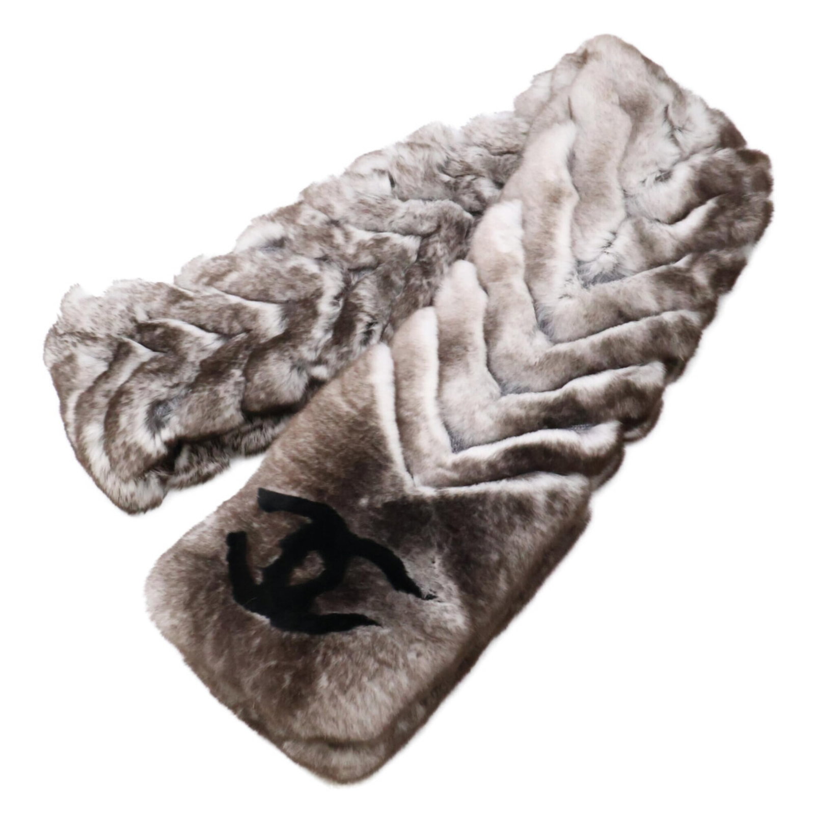 Stole Fur Cashmere from Chanel: Stole Fur Cashmere from Chanel Stole Fur Cashmere from Chanel boasts a striking black and white color combination, showcasing the luxurious blend of fur and cashmere. Measuring 1.5m x 12cm, this stole