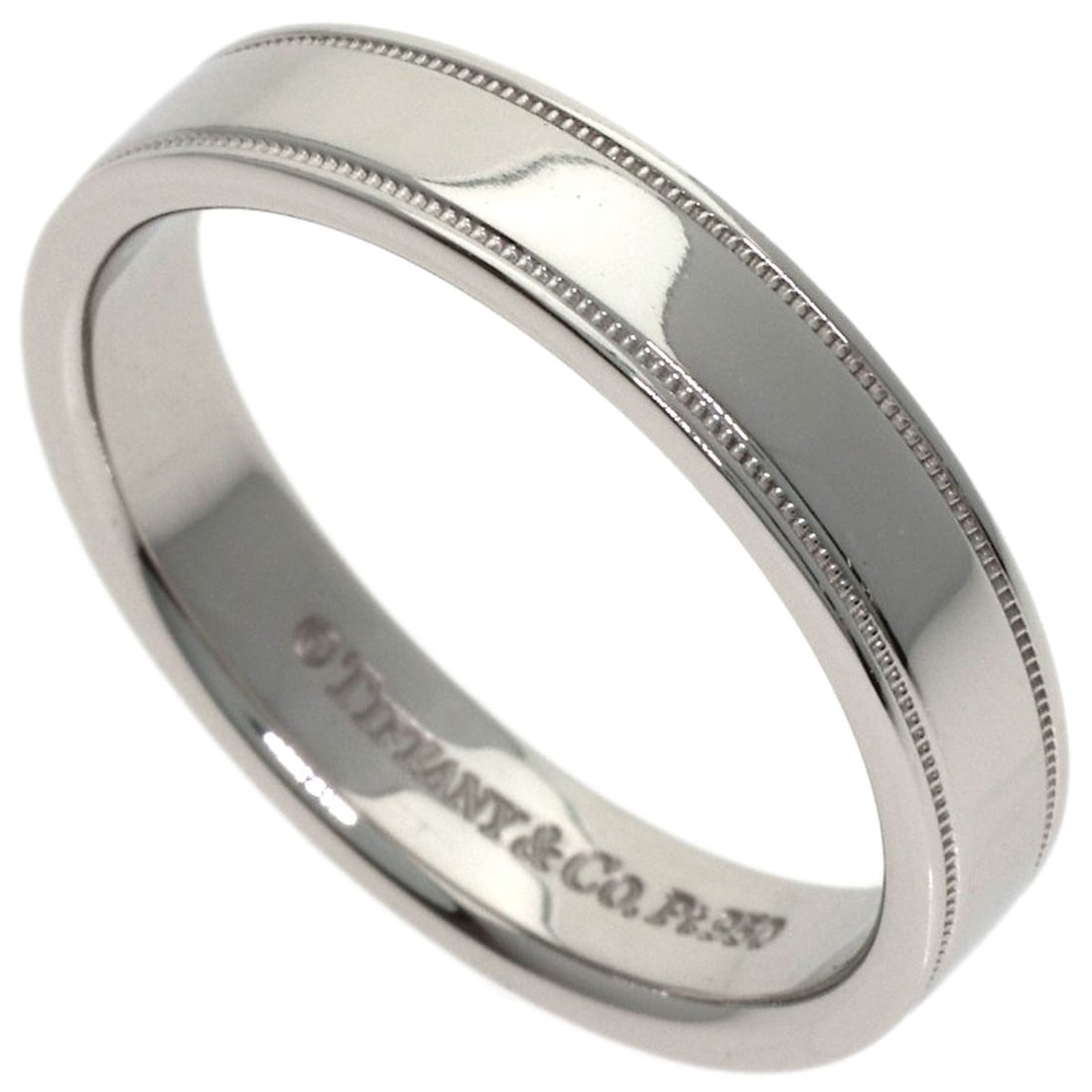 Tiffany&Co. Milgrain Ring Platinum Pt950: Tiffany&Co. Milgrain Ring Platinum Pt950 Platinum Pt950 Tiffany&Co. Milgrain Ring, a masterful example of intricate design and precision craftsmanship, boasts a sleek silver exterior with a rich