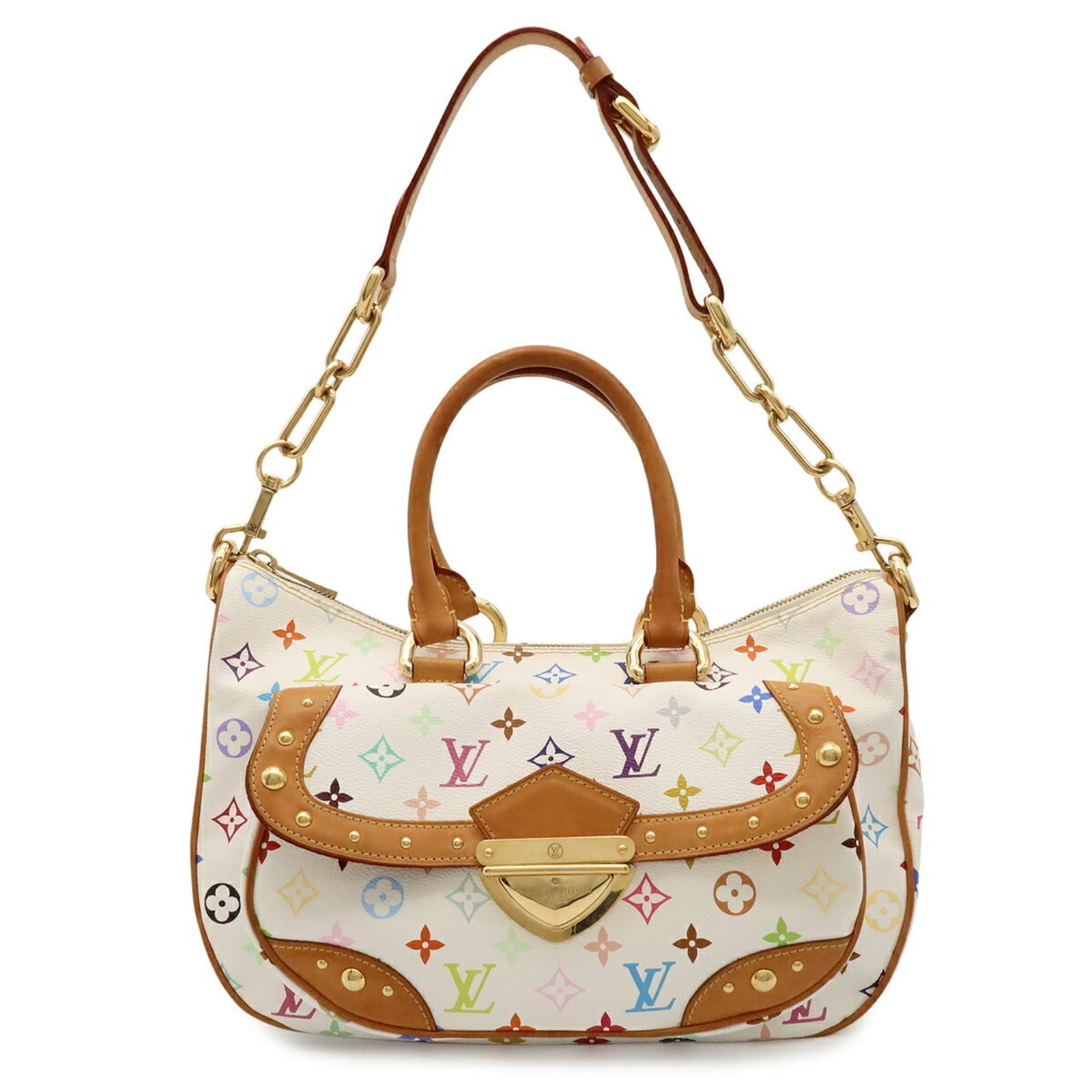 Vuitton Handbag Monogram Bag Multicolore Shoulder: Vuitton Handbag Monogram Bag Multicolore Shoulder The Louis Vuitton Monogram Multicolore Shoulder bag boasts a vibrant, multicolored design featuring the iconic monogram pattern in white and yellow. M