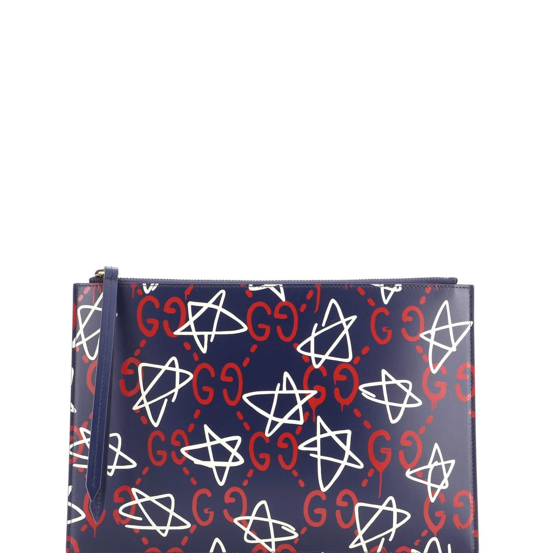 Gucci Leather Medium Zipped Pouch Gucci: Gucci Leather Medium Zipped Pouch Gucci Blue Gucci Leather Medium Zipped Pouch with Gold Hardware, featuring a classic design with a medium size and excellent condition. The exterior shows light