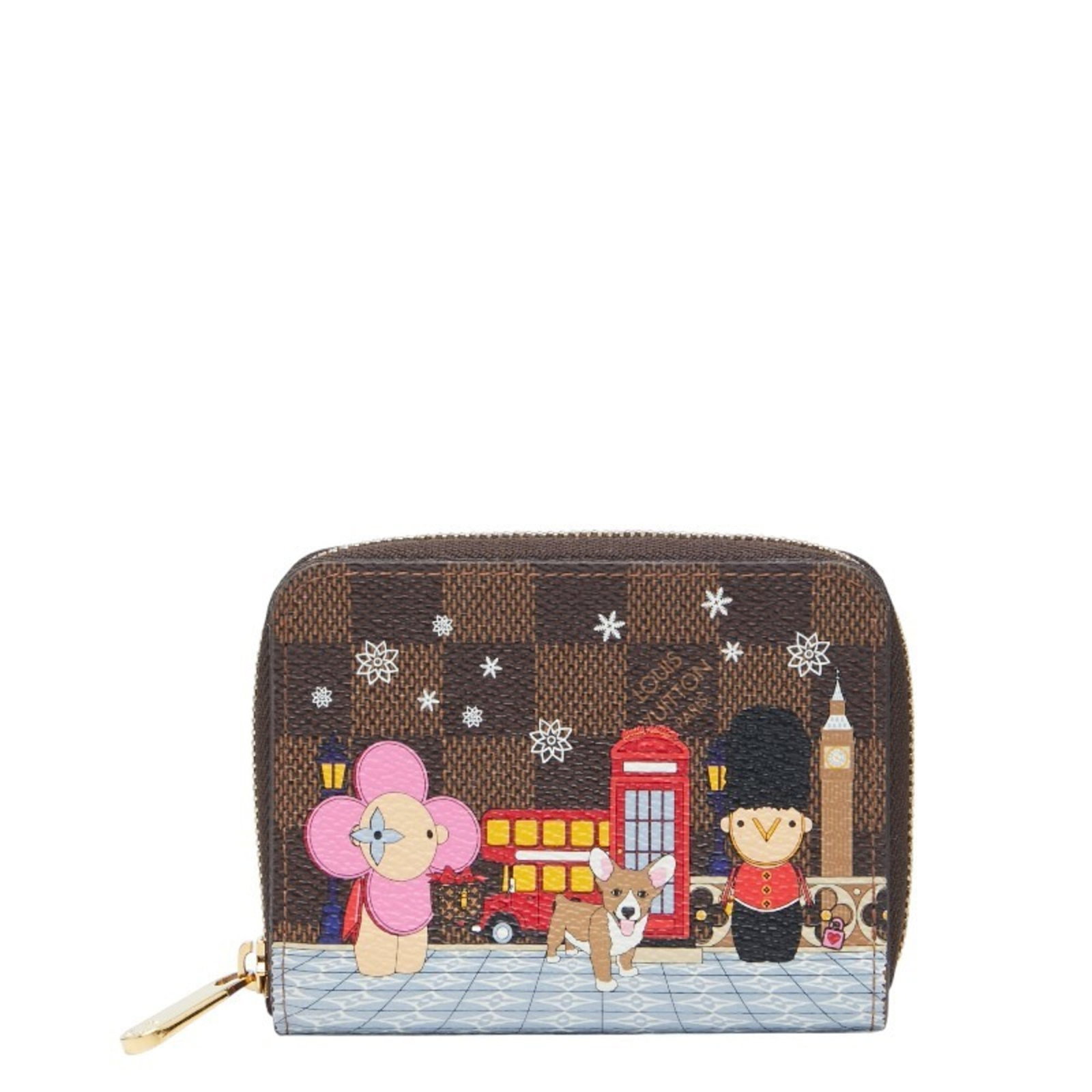 Louis Vuitton Coin Purse/ Coin Case Pvc: Louis Vuitton Coin Purse/ Coin Case Pvc Brown and multi-color PVC Louis Vuitton coin purse/coin case with a sturdy design and compact size. Includes a dust bag for added protection. A stylish accessor