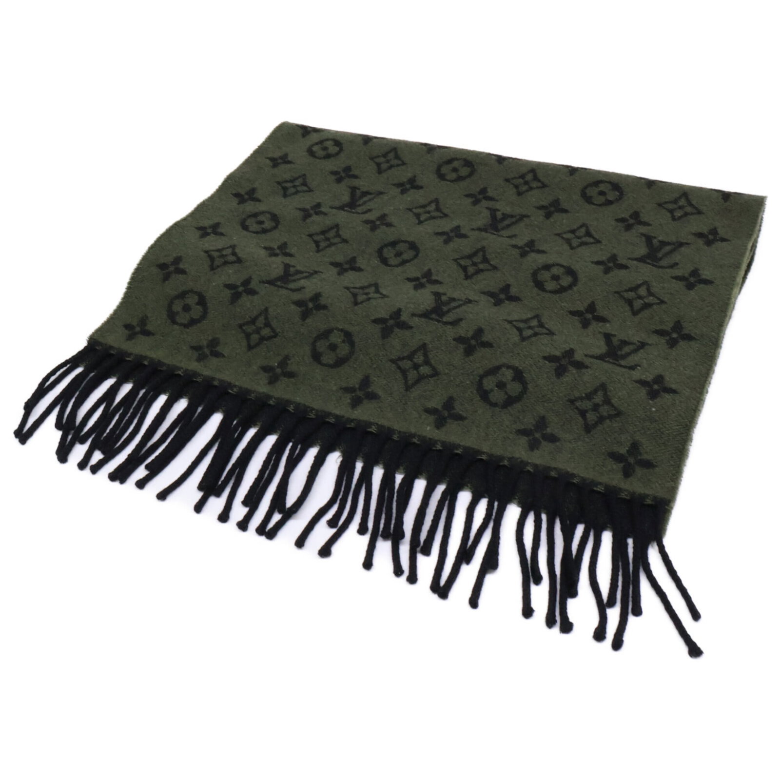 Cashmere Stole Vuitton Louis: Cashmere Stole Vuitton Louis Cashmere Stole with Louis Vuitton's iconic design, crafted from the finest cashmere material and measuring 1.87m x 35.5cm. This khaki-colored stole features the signature 