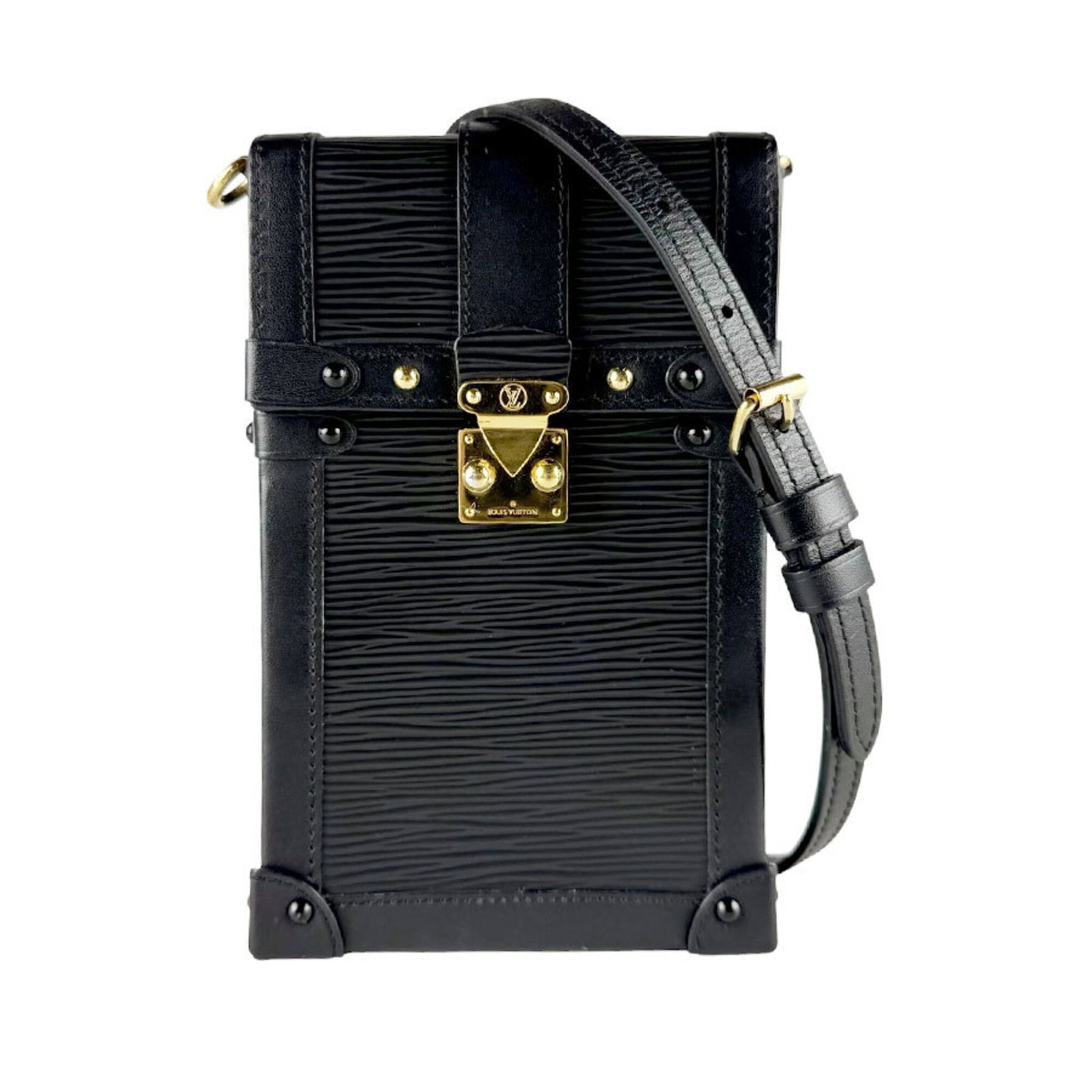 Louis Vuitton Pochette Shoulder Bag Epi Leather: Louis Vuitton Pochette Shoulder Bag Epi Leather Epi leather craftsmanship is showcased in this Noir Louis Vuitton Pochette Shoulder Bag, with its 18cm x 11cm x 4cm dimensions providing a sleek and com