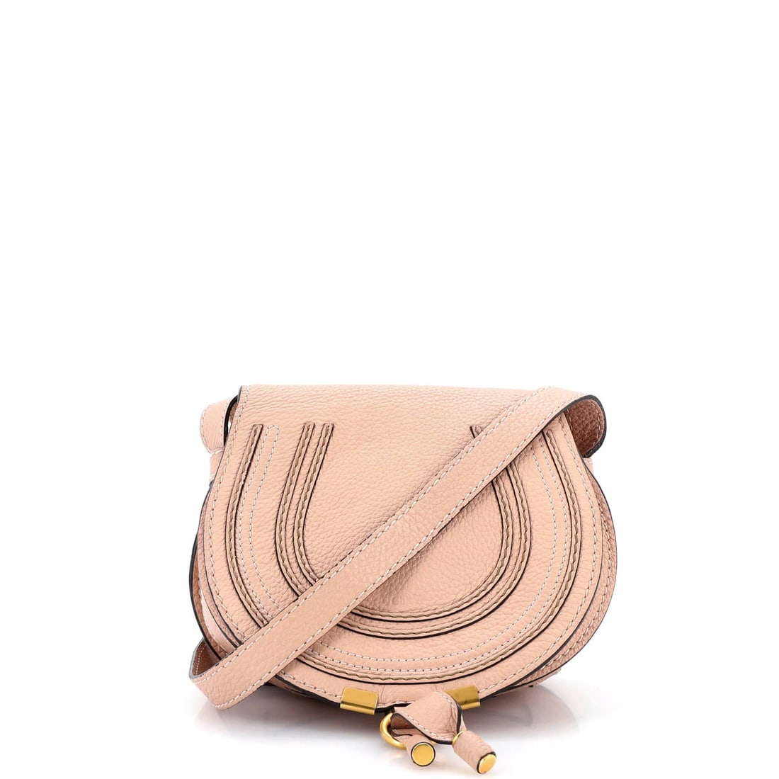 Crossbody Bag Leather Small Chloe Marcie: Crossbody Bag Leather Small Chloe Marcie Small Chloe Marcie Crossbody Bag in Neutral Leather. This small crossbody bag features a neutral exterior with minor scuffs, cracking, and edge wear, and a gre