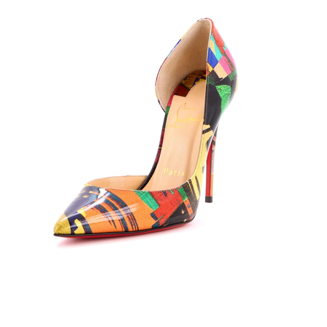 Christian Louboutin Women's Iriza Pumps Printed Patent 100: Christian Louboutin Women's Iriza Pumps Printed Patent 100 Patent leather upper with a vibrant print design adds a pop of personality to these Christian Louboutin Iriza pumps. Minor scuffs and marks