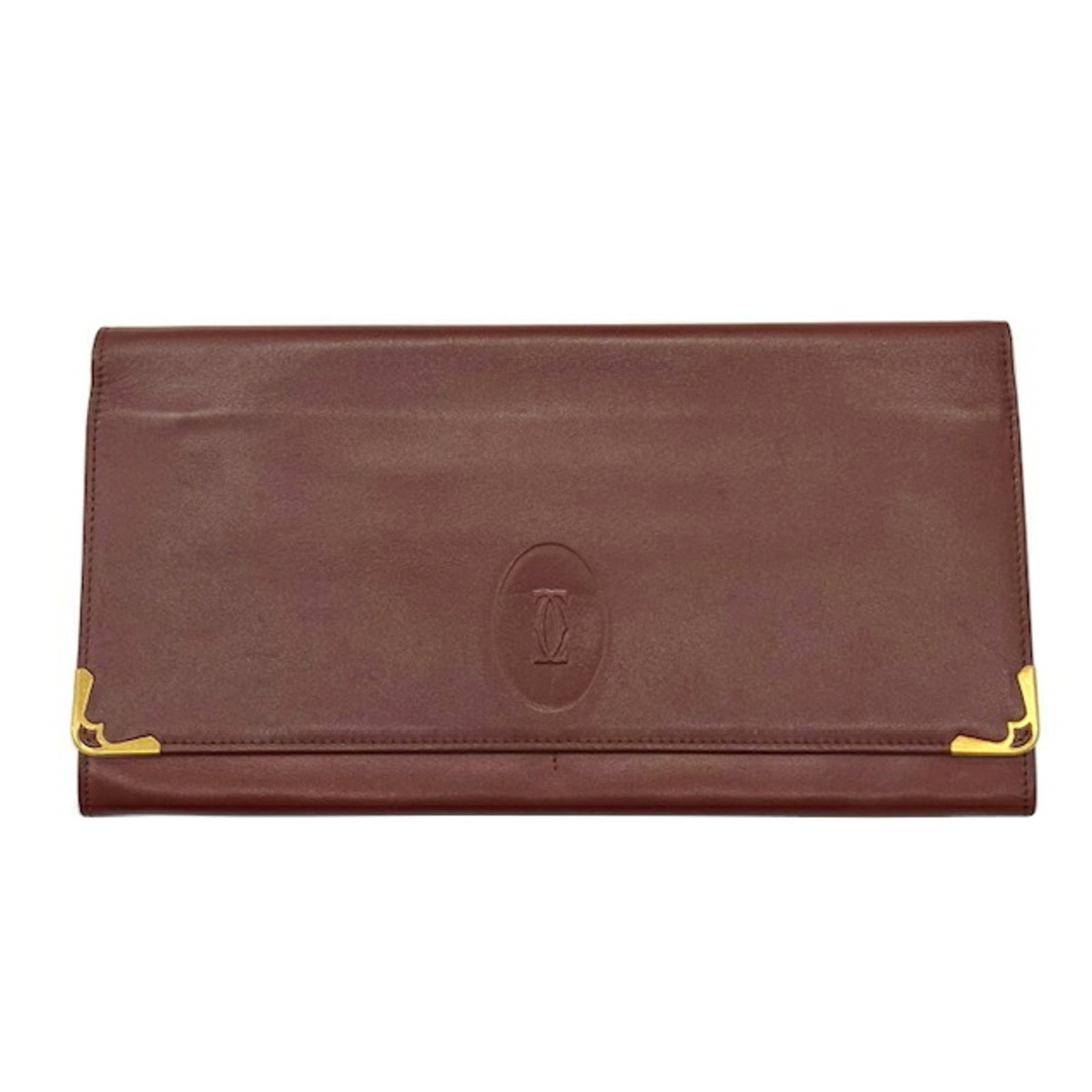 Cartier Clutch Bag Leather: Cartier Clutch Bag Leather Bordeaux leather Cartier clutch bag with clean lines and classic design. Made from high-quality leather, this clutch measures 15cm x 28cm x 1.5cm. Its timeless style makes i