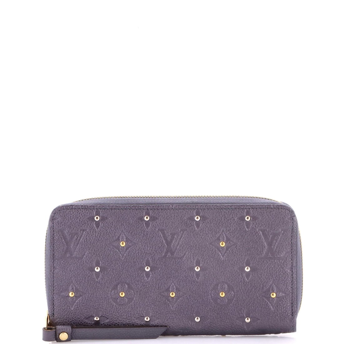 Monogram Empreinte Leather Zippy Wallet Louis Vuitton: Monogram Empreinte Leather Zippy Wallet Louis Vuitton Gray Monogram Empreinte Leather Zippy Wallet from Louis Vuitton, featuring a studded exterior and interior, with gold hardware and a unique zippy 