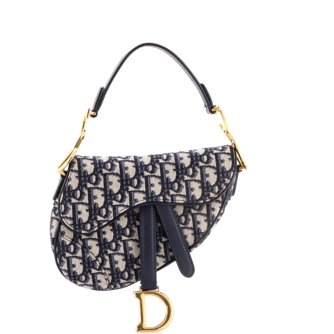 Canvas Oblique Christian Dior Saddle Mini: Canvas Oblique Christian Dior Saddle Mini Canvas Oblique Christian Dior Saddle Mini - A stylish and compact shoulder bag with a signature blue canvas exterior, featuring a classic oblique design and