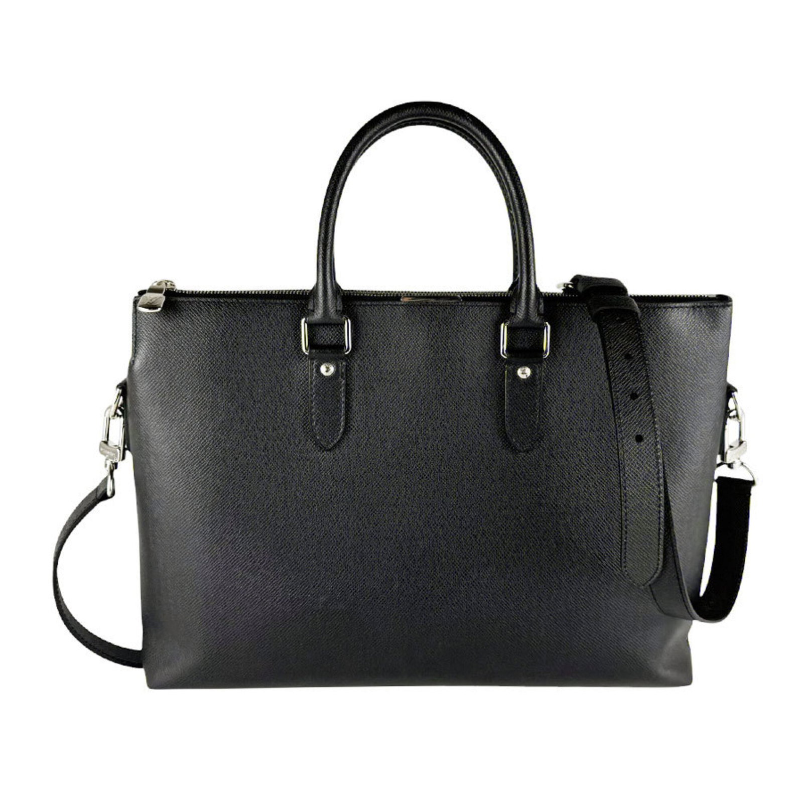 Handbag Briefcase Leather Shoulder Taiga Louis Vuitton: Handbag Briefcase Leather Shoulder Taiga Louis Vuitton Taiga leather briefcase from Louis Vuitton, crafted in France with a classic black design. Measuring 28cm x 40cm x 7cm, this shoulder bag