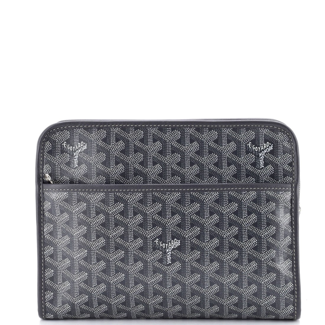 Jouvence Toiletry Pouch Goyard Coated Canvas: Jouvence Toiletry Pouch Goyard Coated Canvas Gray Goyard Coated Canvas Jouvence Toiletry Pouch with minor creases on the exterior and light odor and minor scuffs on the interior. The interior