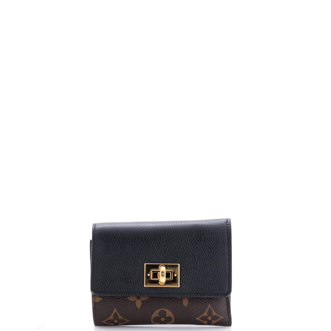 Louis Vuitton Victorine Side Wallet Leather Monogram Canvas: Louis Vuitton Victorine Side Wallet Leather Monogram Canvas Black Louis Vuitton Victorine Side Wallet Leather Monogram Canvas, featuring a canvas-coated leather exterior and brown leather interior, wi