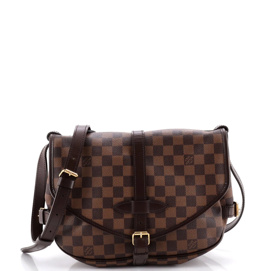 Vuitton Damier Louis Saumur Handbag 30: Vuitton Damier Louis Saumur Handbag 30 The Vuitton Damier Louis Saumur Handbag 30 boasts a classic messenger design with a timeless canvas-coated exterior in rich brown. Measuring 30cm in size, this