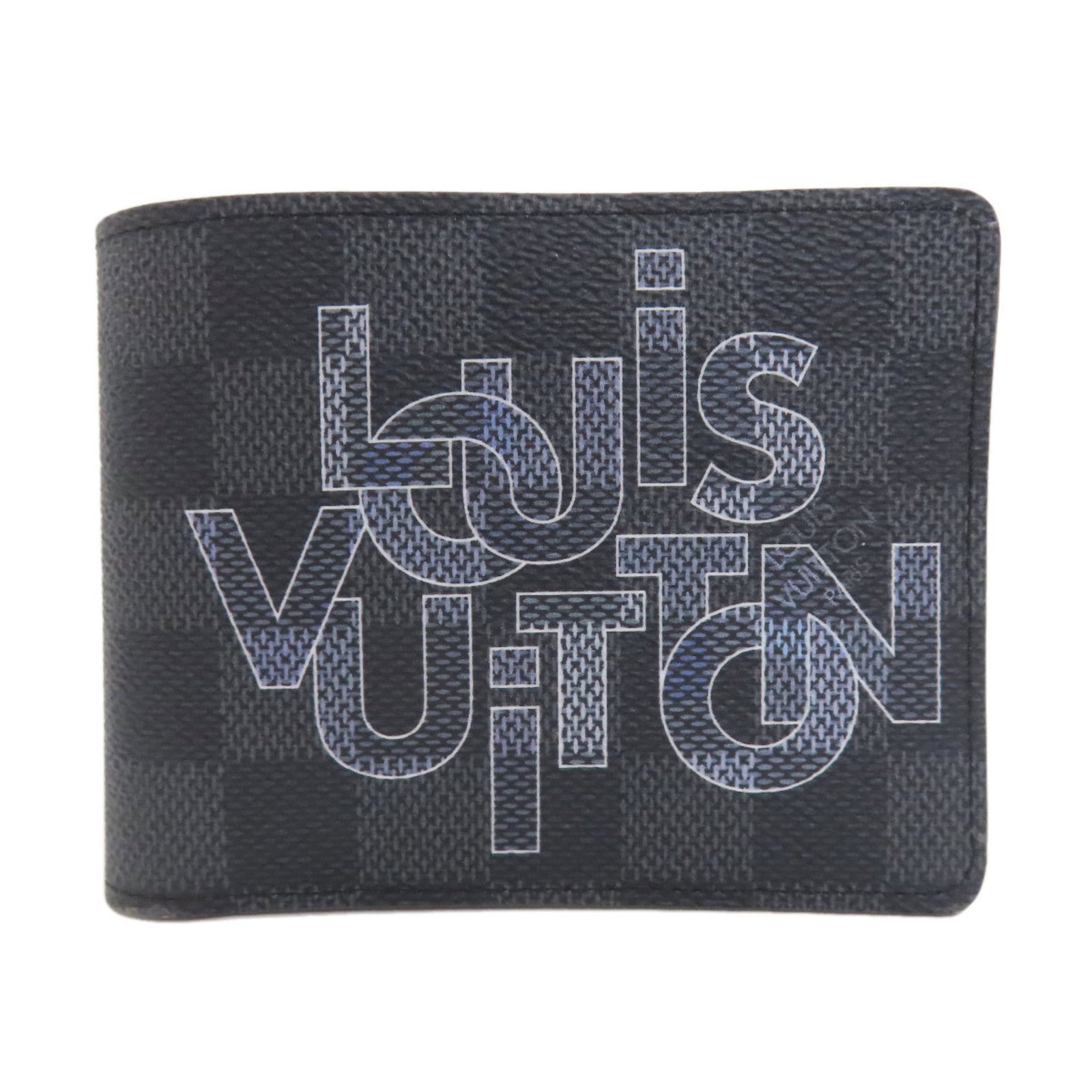 Damier Canvas Bi Fold Wallet Louis Vuitton: Damier Canvas Bi Fold Wallet Louis Vuitton Damier Graphite Damier Canvas Bi Fold Wallet by Louis Vuitton, measuring 9cm x 12cm x 2.5cm, features the iconic Damier pattern in a sleek graphite color.