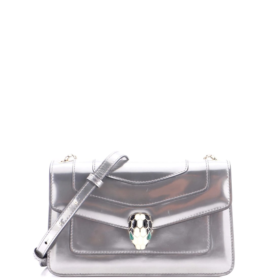 Bvlgari Serpenti Small Forever Metallic Leather Shoulder Bag: Bvlgari Serpenti Small Forever Metallic Leather Shoulder Bag Small Bvlgari Serpenti Forever Metallic Leather Shoulder Bag. This Bvlgari Serpenti Small Forever Metallic Leather Shoulder Bag features a 
