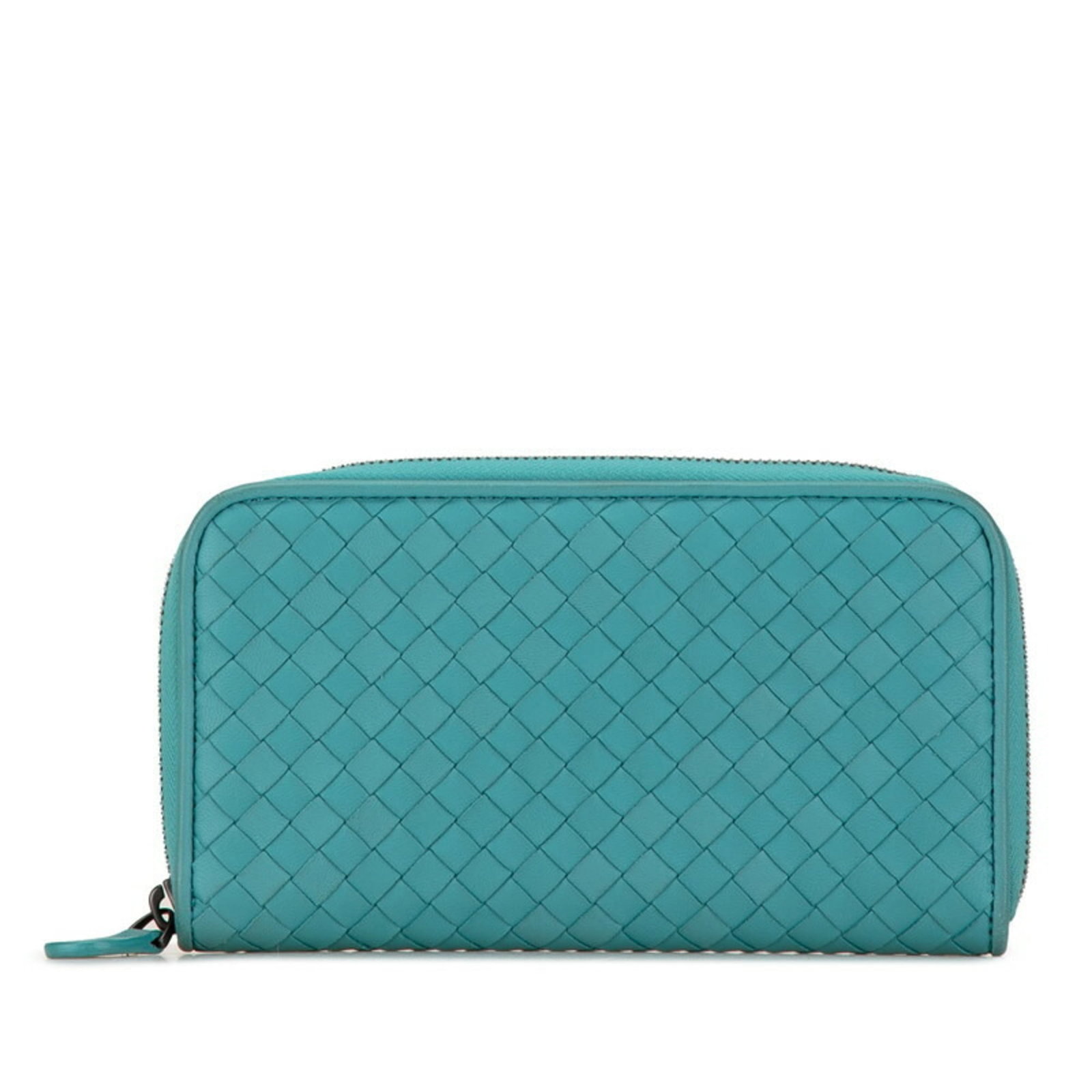 Bottega Veneta Long Wallet (Bi-Fold) Leather: Bottega Veneta Long Wallet (Bi-Fold) Leather Bottega Veneta's long wallet is a sleek bi-fold design made from high-quality leather, available in two stylish colors: green and light blue. Measuring