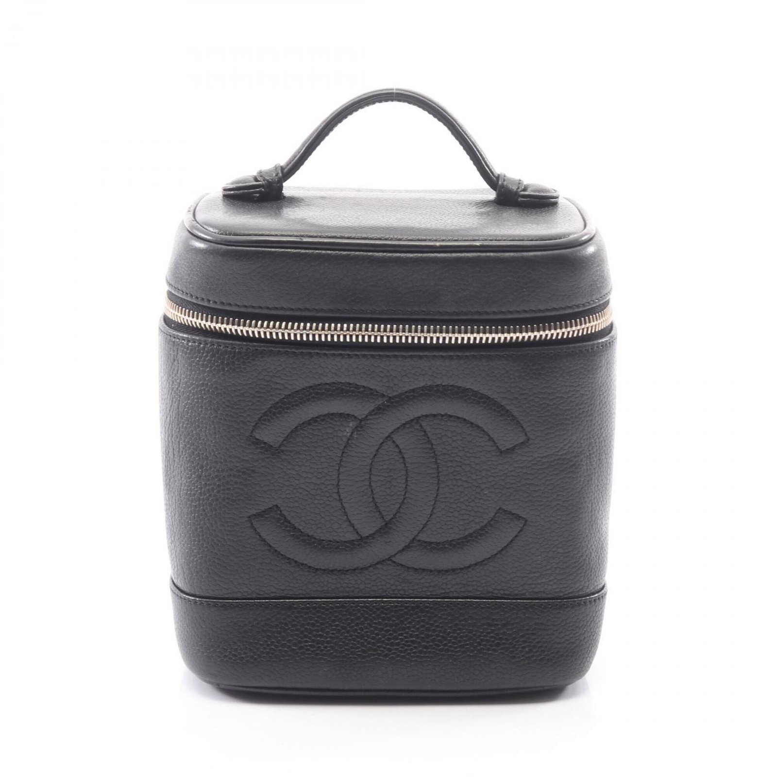 Calfskin Handbag Chanel: Calfskin Handbag Chanel Calfskin Handbag Chanel in Black. This black handbag features a classic design made from high-quality grained calfskin, measuring 17cm x 15cm x 12cm. Its sleek and timeless