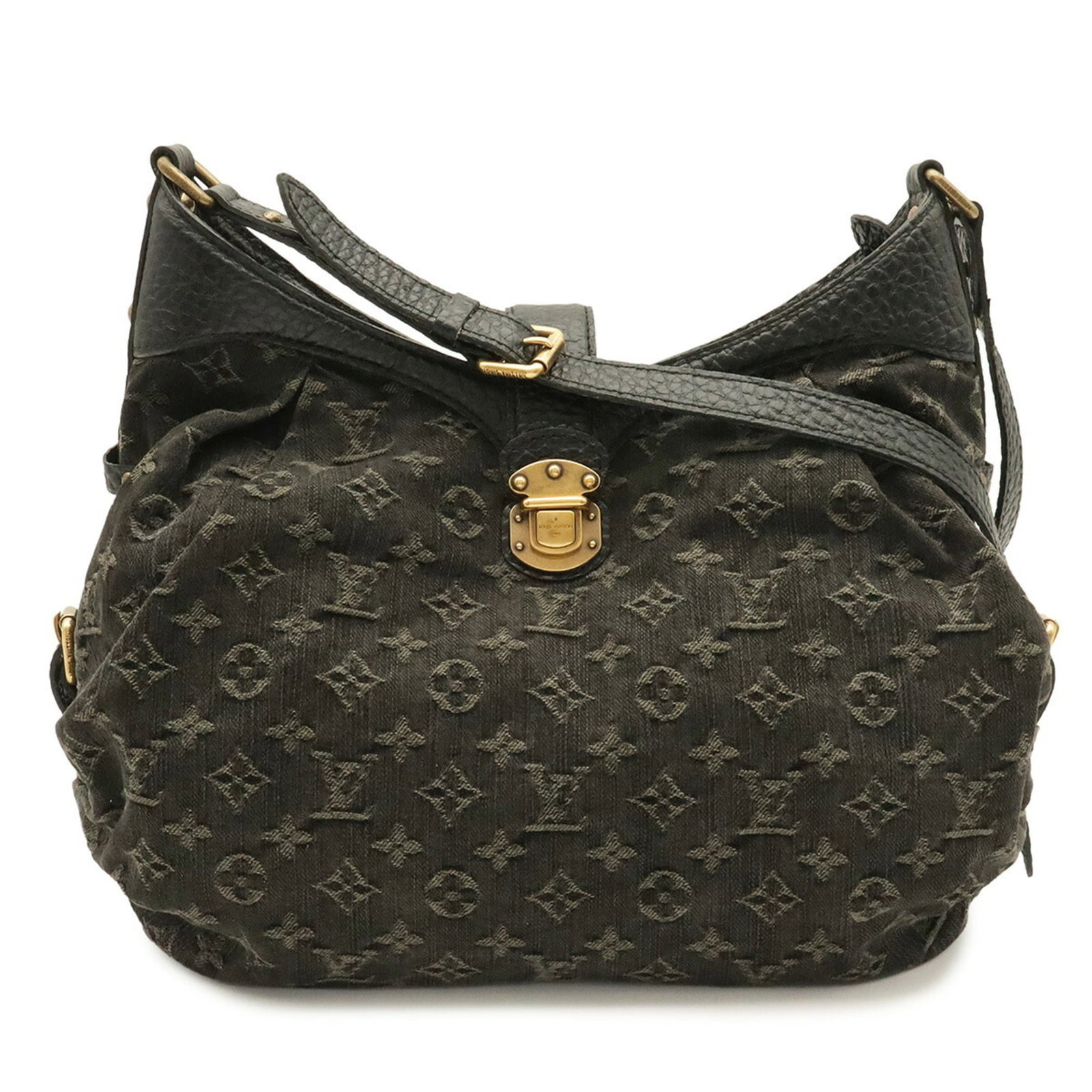 Canvas Leather Denim Bag Shoulder Louis Vuitton: Canvas Leather Denim Bag Shoulder Louis Vuitton Canvas Leather Denim Bag Shoulder Louis Vuitton - A statement piece from the iconic French brand, this black shoulder bag combines denim, canvas, and le