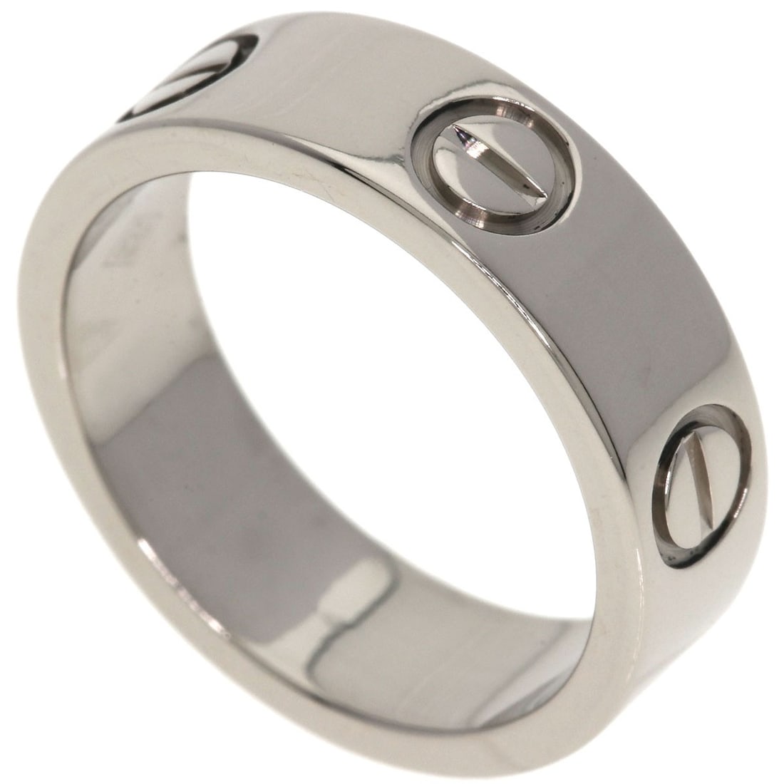 Cartier Love Ring #49 Ring K18 White Gold: Cartier Love Ring #49 Ring K18 White Gold Cartier Love Ring #49 is a striking K18 White Gold ring featuring a sleek silver metal design. This elegant piece boasts a 5(US) ring size and is made from