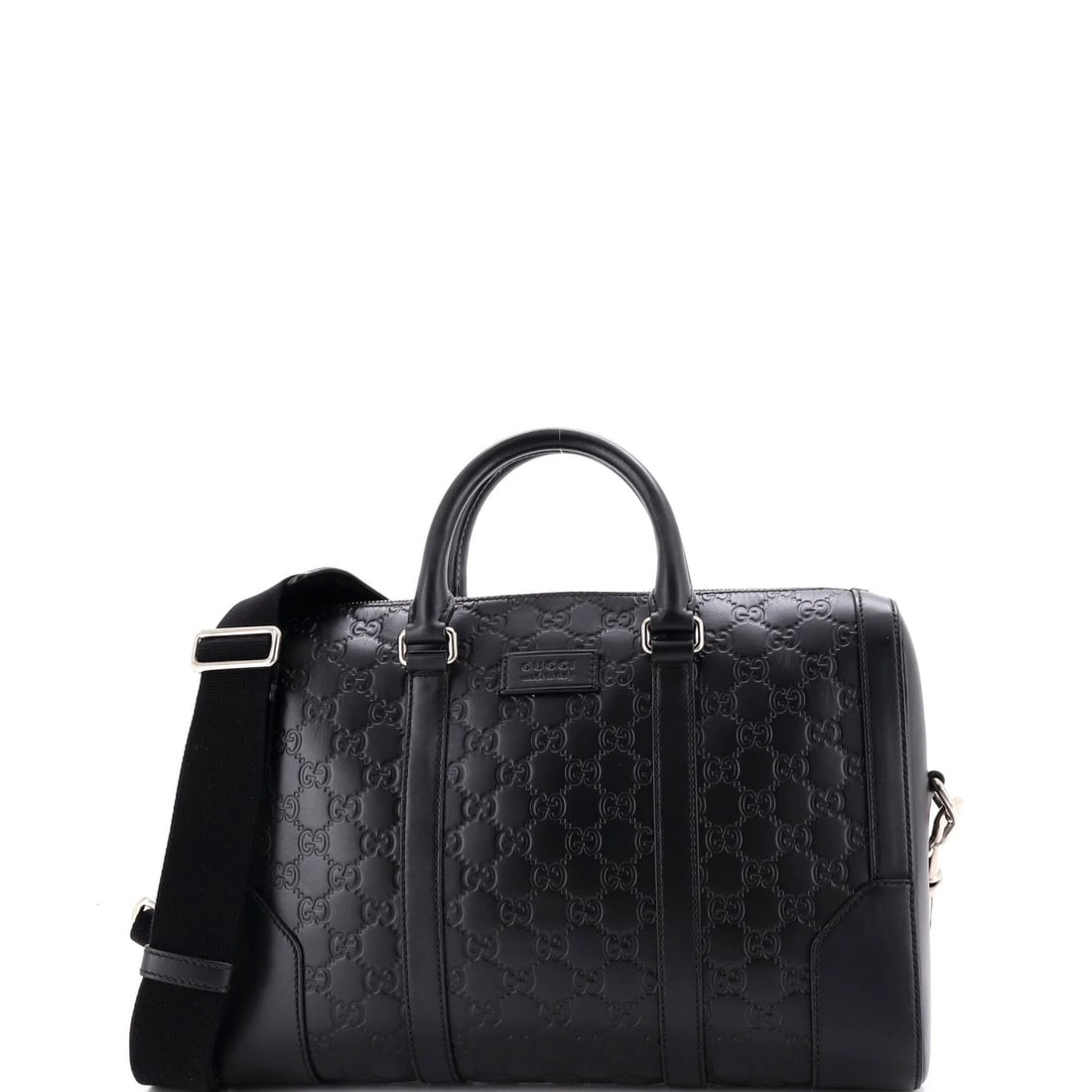 Gucci Briefcase Guccissima Leather Medium: Gucci Briefcase Guccissima Leather Medium Black Gucci Briefcase Guccissima Leather Medium with Silver Hardware, featuring a medium size and microfiber gray interior, is available for purchase. The