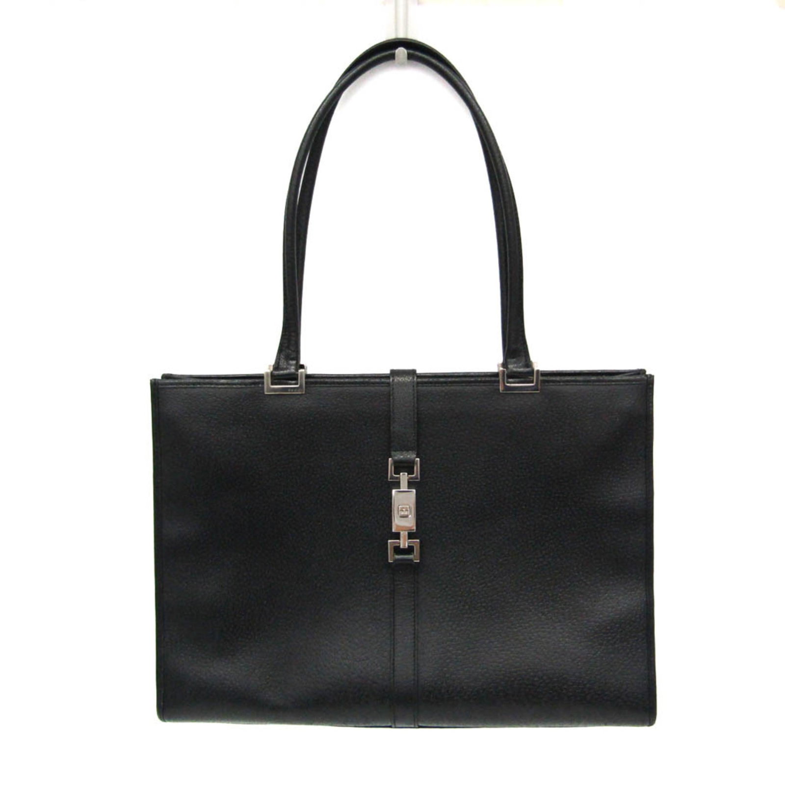 Gucci Tote Bag Leather: Gucci Tote Bag Leather Black Gucci Tote Bag Leather with Piston Strap Closure, featuring a zipper pocket and signature logo, measures 27cm x 37.5cm x 9.5cm and weighs 760g. The bag has a sleek