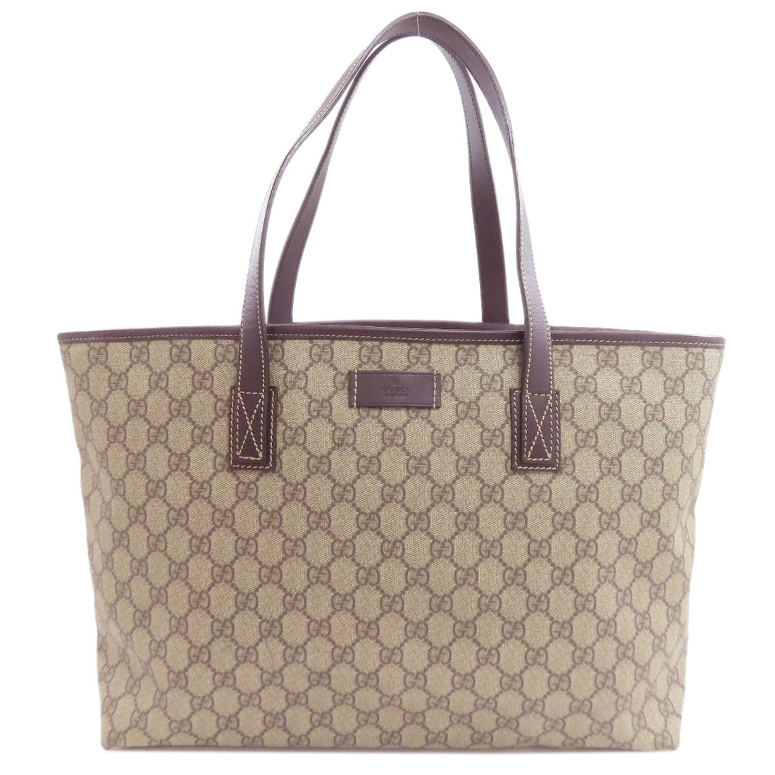 Gucci 211137 Gg Supreme Tote Bag Pvc: Gucci 211137 Gg Supreme Tote Bag Pvc Gucci's 211137 Gg Supreme Tote Bag is a stylish and durable option, featuring a brown PVC exterior. This tote bag is designed with a focus on its signature style a