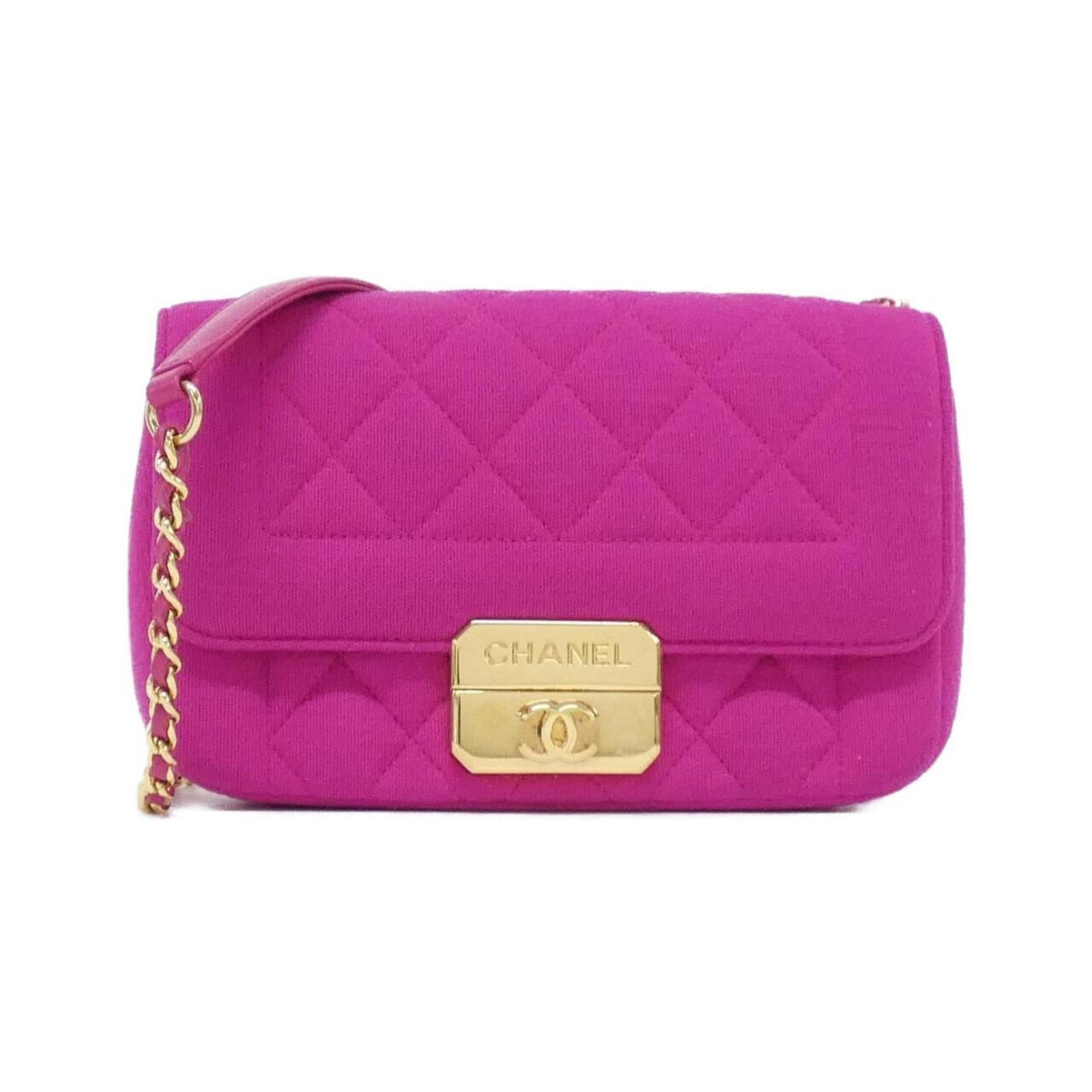 Shoulder Bag Canvas By Chanel: Shoulder Bag Canvas By Chanel Canvas by Chanel shoulder bag with gold hardware, measuring 12cm x 19cm x 5.5cm and weighing 440g, features a sturdy design and adjustable 127cm strap length. The bag's