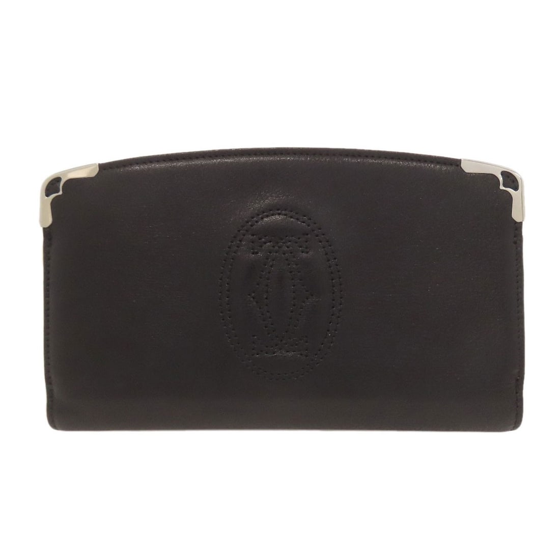 Cartier Must Line Long Wallet (With Coin Pocket) Leather: Cartier Must Line Long Wallet (With Coin Pocket) Leather Cartier's iconic Must Line Long Wallet boasts a sleek black leather exterior, complete with a convenient coin pocket for added functionality.