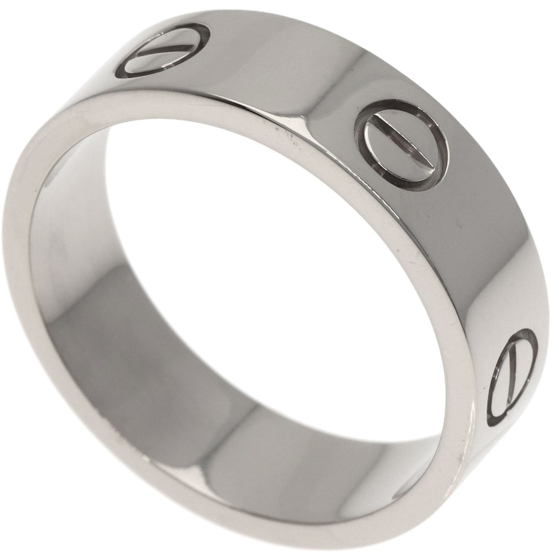 K18 White Gold Cartier Love Ring #58: K18 White Gold Cartier Love Ring #58 K18 White Gold Cartier Love Ring #58 is a sleek and sophisticated silver metal ring featuring K18 white gold material, a hallmark of luxury and refinement. This