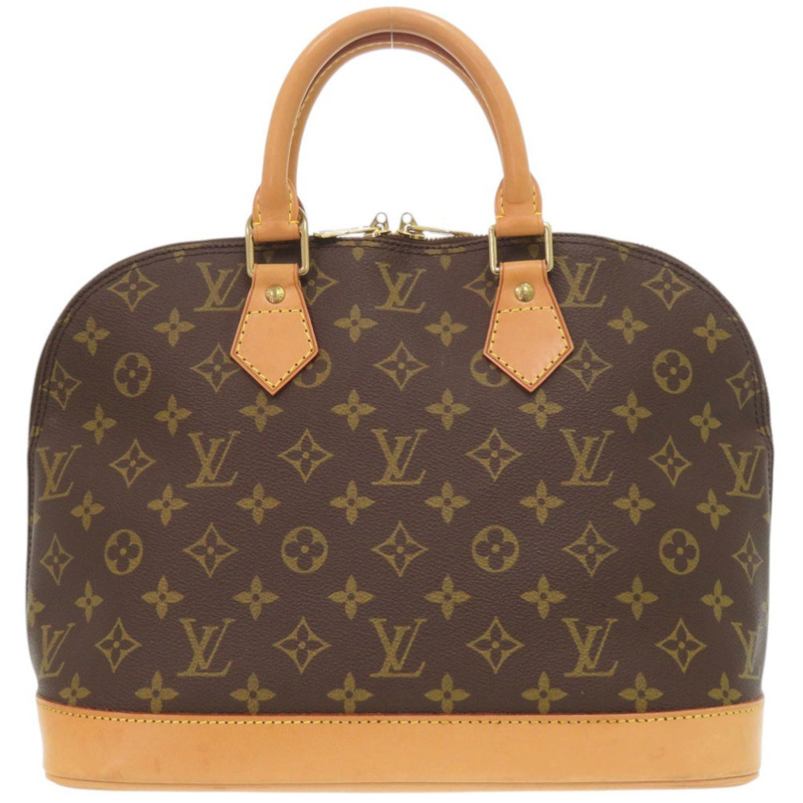 Louis Vuitton Monogram Handbag: Louis Vuitton Monogram Handbag Monogrammed luxury at its finest, this Louis Vuitton handbag boasts the iconic monogram pattern in rich brown hues. Made from high-quality materials, its sleek design