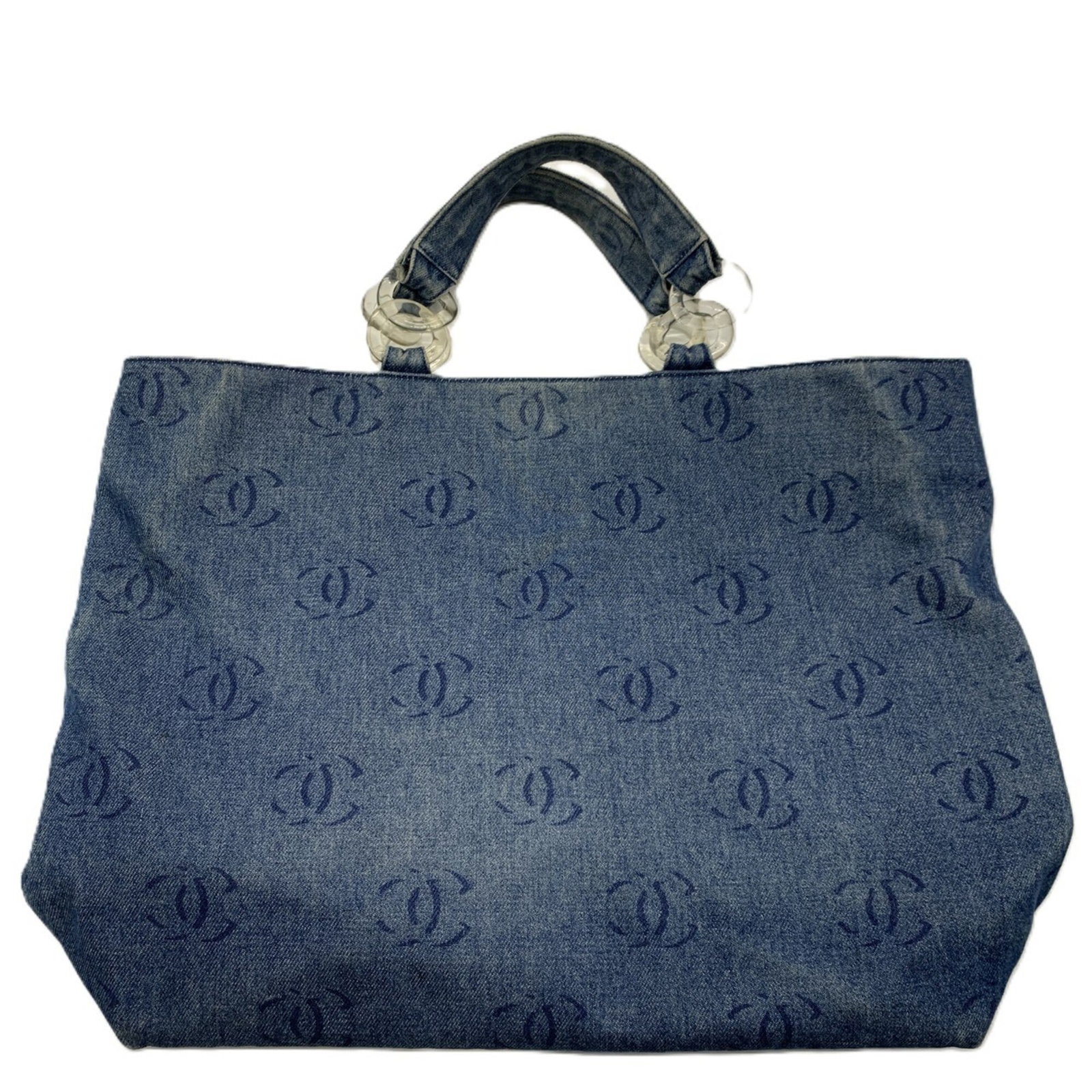 Tote Bag Denim Chanel: Tote Bag Denim Chanel Tote Bag Denim Chanel is a denim tote bag made from high-quality denim material, measuring 35cm x 48.5cm x 12.5cm. It features a signature and a sturdy handle that extends