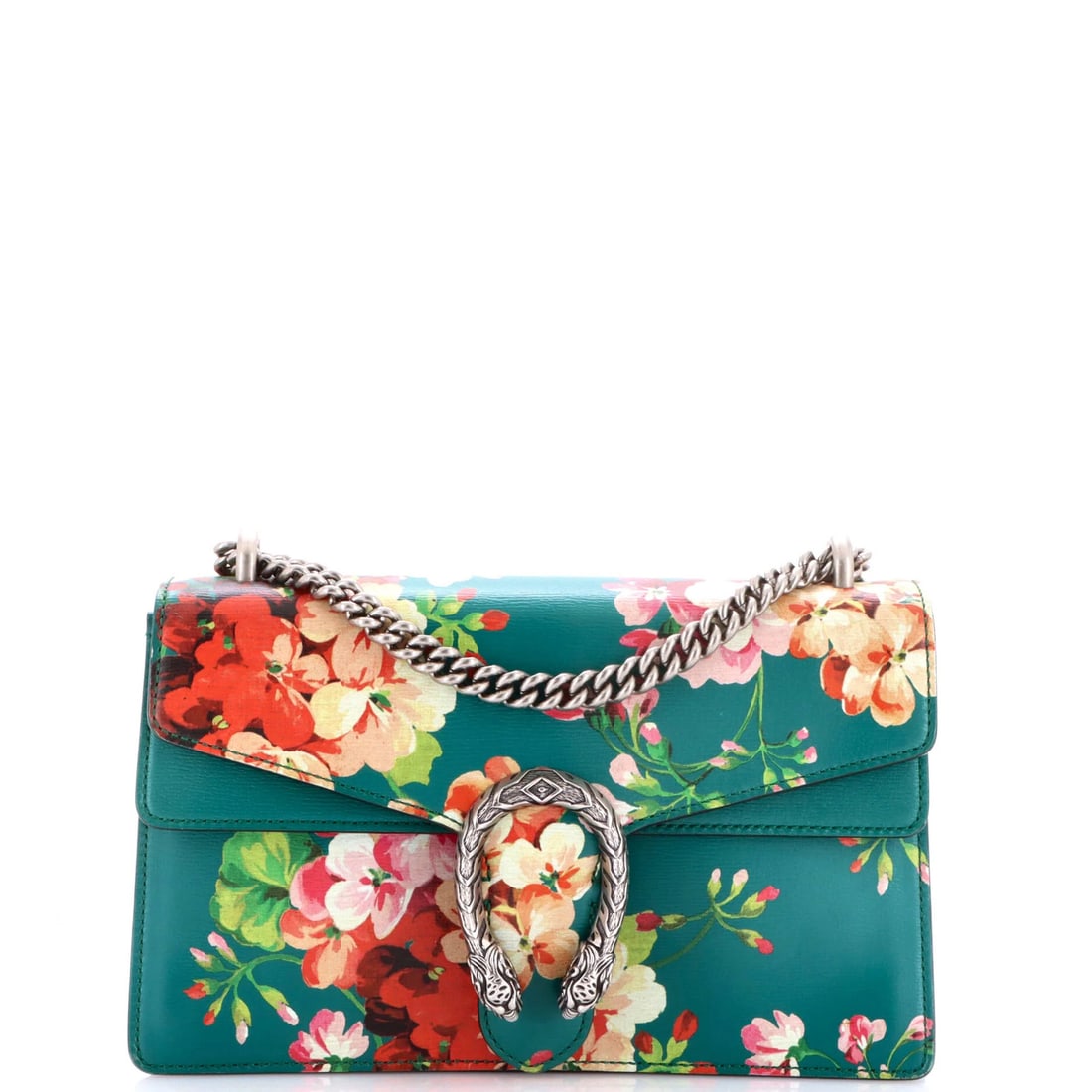 Print Leather Small Gucci Bag Dionysus Blooms: Print Leather Small Gucci Bag Dionysus Blooms The Dionysus Blooms Print Leather Small Gucci Bag boasts a striking green exterior with a unique blooms print, adding a touch of elegance to any outfit.