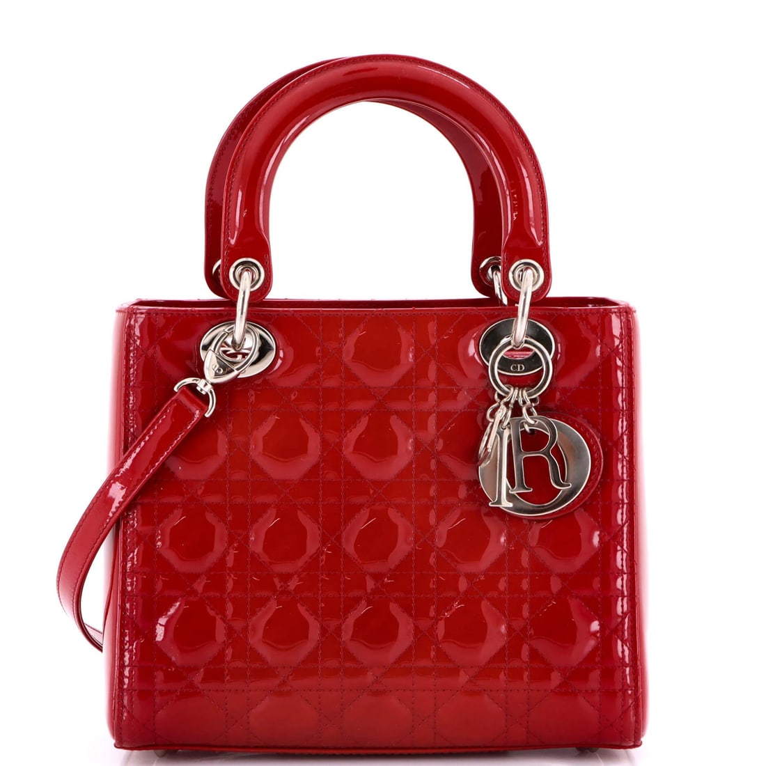Lady Dior Bag Cannage Medium Patent Quilt Christian (1 of 7)