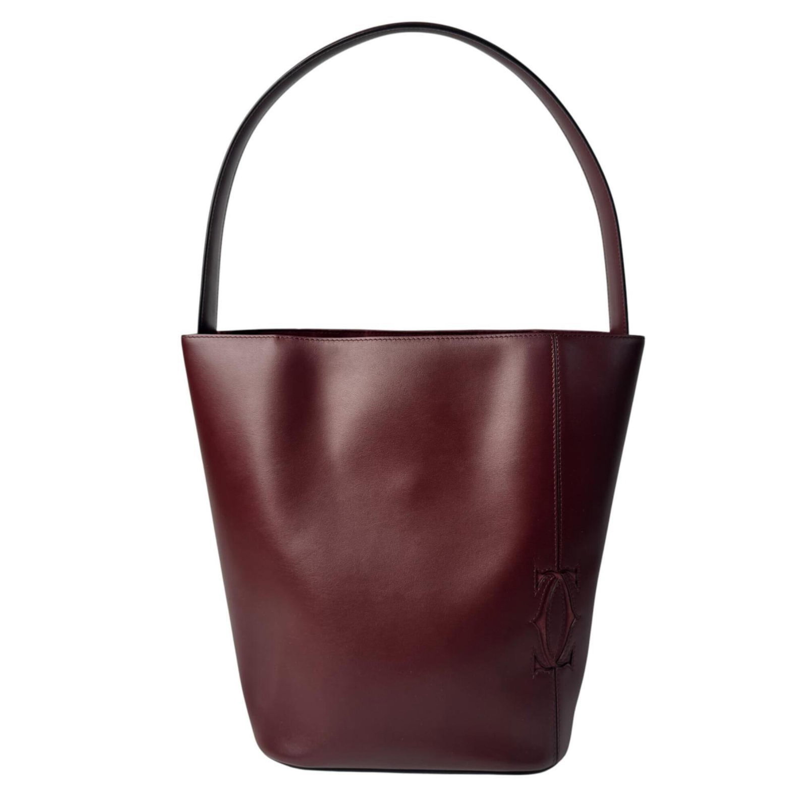 Shoulder Bag Cartier Leather: Shoulder Bag Cartier Leather Bordeaux leather shoulder bag from Cartier, featuring a classic design with a 29cm x 32cm x 20cm size. This stylish bag boasts a timeless look and feel, making it a