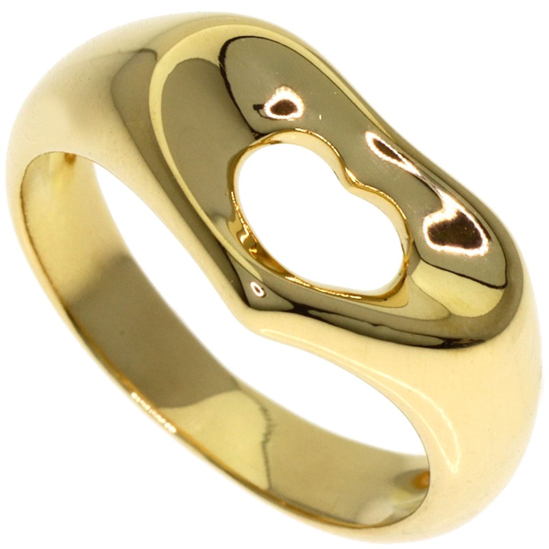 Open Heart Ring Tiffany&Co K18 Yellow Gold: Open Heart Ring Tiffany&Co K18 Yellow Gold K18 Yellow Gold Open Heart Ring from Tiffany&Co. - A delicate and elegant ring featuring a K18 yellow gold exterior, this piece showcases the brand's