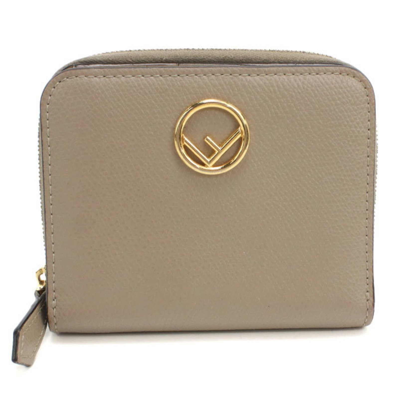 Fendi Wallet (Bi-Fold) Leather: Fendi Wallet (Bi-Fold) Leather Fendi's bi-fold wallet boasts a sleek, beige leather design, measuring 9.5cm x 11cm x 2.5cm. This stylish accessory features a classic bi-fold layout, perfect for everyd