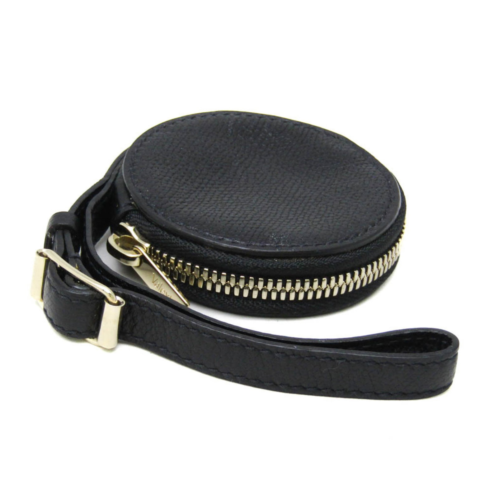 Valextra Coin Purse/ Coin Case Leather: Valextra Coin Purse/ Coin Case Leather The Valextra Coin Purse/ Coin Case Leather is a sleek and compact leather accessory, measuring 7cm x 7cm x 1.8cm, featuring a zipper closure and a chain strap