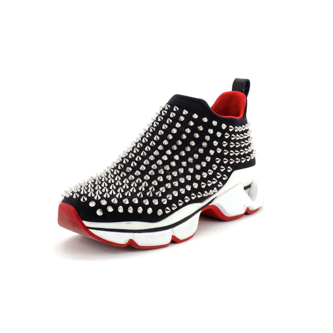 Women's Spike Sock Sneakers Spiked Neoprene Christian Louboutin: Women's Spike Sock Sneakers Spiked Neoprene Christian Louboutin Metal and neoprene upper, spiked design, and neutral interior make these Christian Louboutin Spike Sock Sneakers stand out. The black