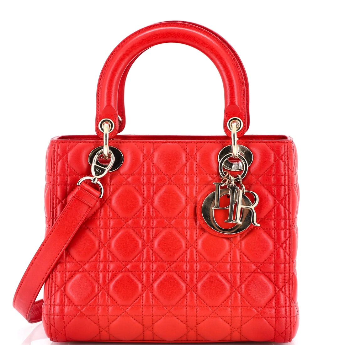 Lady Dior Bag Medium Quilt Lambskin Cannage Christian Dior (1 of 7)