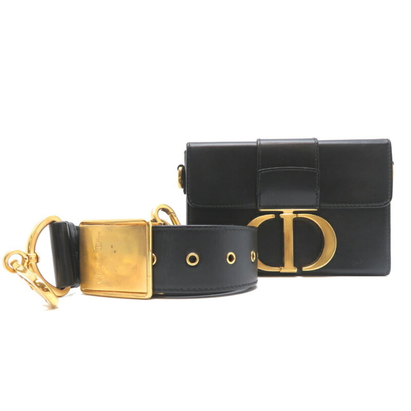 Shoulder Bag Leather Christian Dior: Shoulder Bag Leather Christian Dior Black Calfskin Leather Shoulder Bag from Christian Dior, measuring 11cm x 17cm x 5cm, features a classic design with a 110cm - 120cm adjustable shoulder strap.